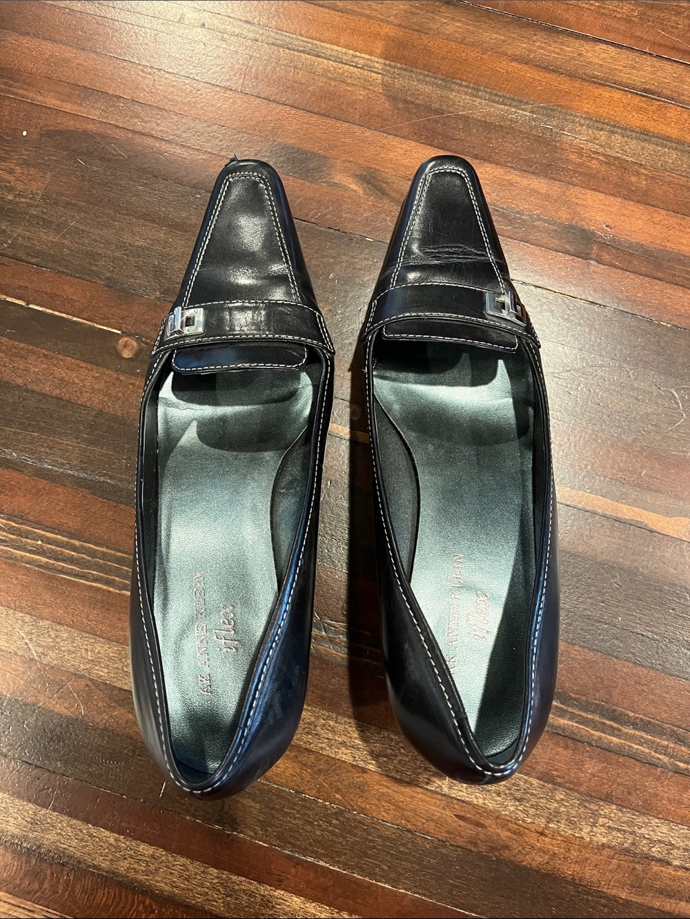 Ann Klein Classic Black Leather Women's heels size 8